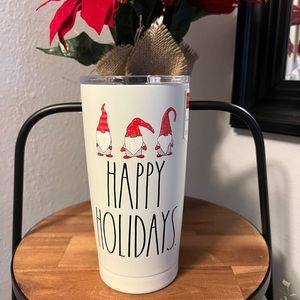 Rae Dunn “Happy Holidays” Gnome Insulated Tumbler New